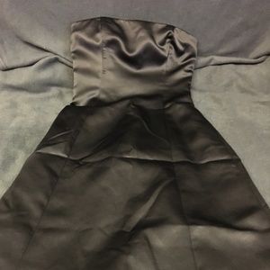 NICOLE MILLER Black Button Strapless Evening Gown